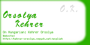 orsolya kehrer business card